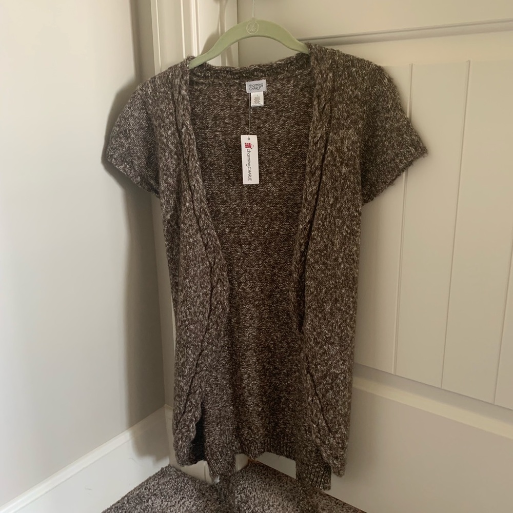 Women’s Charming Charlie Short Sleeve Sweater Cardigan Large